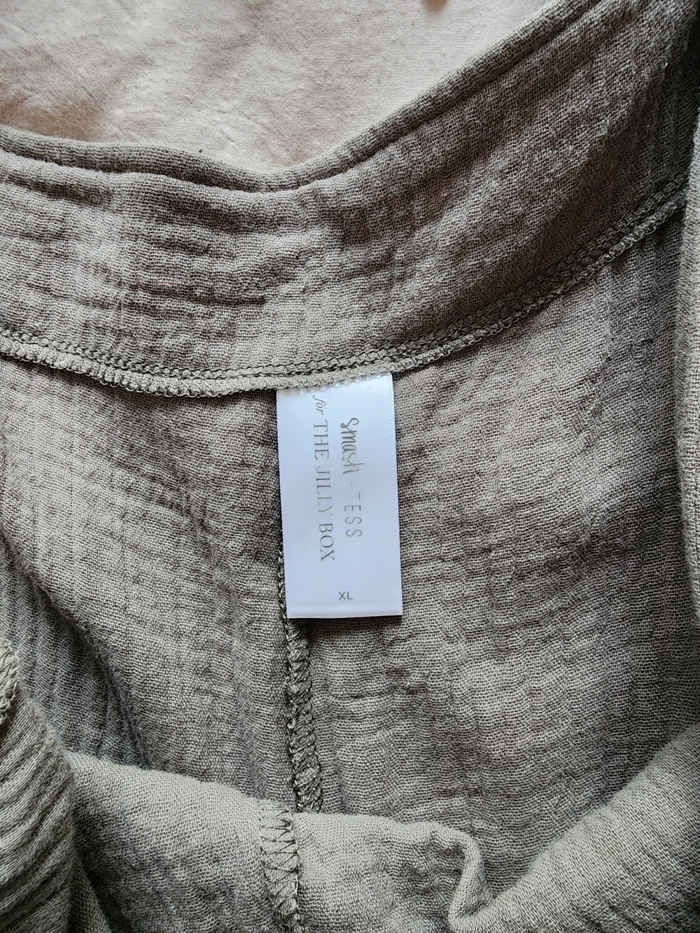 Relaxed Beige Cotton-Blend Jumpsuit for Women - Picture 4 of 4